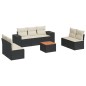 vidaXL 8-tlg. Garten-Sofagarnitur mit Kissen Schwarz Poly Rattan vidaXL 8-tlg. Garten-Sofagarnitur mit Kissen Schwarz Poly Rattan