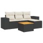 vidaXL 5-tlg. Garten-Sofagarnitur mit Kissen Schwarz Poly Rattan vidaXL 5-tlg. Garten-Sofagarnitur mit Kissen Schwarz Poly Rattan