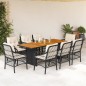 vidaXL 9-tlg. Garten-Essgruppe mit Kissen Schwarz Poly Rattan vidaXL 9-tlg. Garten-Essgruppe mit Kissen Schwarz Poly Rattan