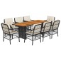vidaXL 9-tlg. Garten-Essgruppe mit Kissen Schwarz Poly Rattan vidaXL 9-tlg. Garten-Essgruppe mit Kissen Schwarz Poly Rattan