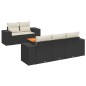 vidaXL 6-tlg. Garten-Sofagarnitur mit Kissen Schwarz Poly Rattan vidaXL 6-tlg. Garten-Sofagarnitur mit Kissen Schwarz Poly Rattan