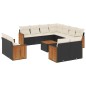 vidaXL 12-tlg. Garten-Sofagarnitur mit Kissen Schwarz Poly Rattan vidaXL 12-tlg. Garten-Sofagarnitur mit Kissen Schwarz Poly Rattan