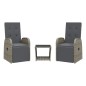 vidaXL 3-tlg. Garten-Essgruppe mit Kissen Grau Poly Rattan vidaXL 3-tlg. Garten-Essgruppe mit Kissen Grau Poly Rattan