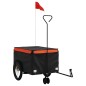 vidaXL Fahrradanhänger Schwarz und Orange 45 kg Eisen