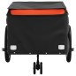 vidaXL Fahrradanhänger Schwarz und Orange 45 kg Eisen