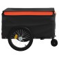 vidaXL Fahrradanhänger Schwarz und Orange 45 kg Eisen