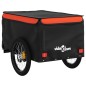 vidaXL Fahrradanhänger Schwarz und Orange 45 kg Eisen