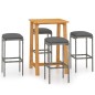 vidaXL 5-tlg. Gartenbar-Set mit Kissen Grau vidaXL 5-tlg. Gartenbar-Set mit Kissen Grau