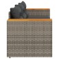 vidaXL Gartensofa mit Kissen 3-Sitzer Grau Poly Rattan vidaXL Gartensofa mit Kissen 3-Sitzer Grau Poly Rattan