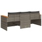 vidaXL Gartensofa mit Kissen 3-Sitzer Grau Poly Rattan vidaXL Gartensofa mit Kissen 3-Sitzer Grau Poly Rattan
