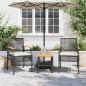 vidaXL Gartenstühle mit Kissen 2 Stk. Schwarz Poly Rattan Akazienholz vidaXL Gartenstühle mit Kissen 2 Stk. Schwarz Poly Rattan Akazienholz
