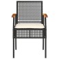 vidaXL Gartenstühle mit Kissen 2 Stk. Schwarz Poly Rattan Akazienholz vidaXL Gartenstühle mit Kissen 2 Stk. Schwarz Poly Rattan Akazienholz