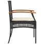 vidaXL Gartenstühle mit Kissen 2 Stk. Schwarz Poly Rattan Akazienholz vidaXL Gartenstühle mit Kissen 2 Stk. Schwarz Poly Rattan Akazienholz