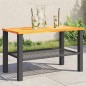vidaXL Gartentisch Schwarz 70x38x42 cm Poly Rattan Akazienholz vidaXL Gartentisch Schwarz 70x38x42 cm Poly Rattan Akazienholz