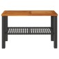 vidaXL Gartentisch Schwarz 70x38x42 cm Poly Rattan Akazienholz vidaXL Gartentisch Schwarz 70x38x42 cm Poly Rattan Akazienholz