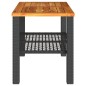 vidaXL Gartentisch Schwarz 70x38x42 cm Poly Rattan Akazienholz vidaXL Gartentisch Schwarz 70x38x42 cm Poly Rattan Akazienholz
