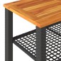 vidaXL Gartentisch Schwarz 70x38x42 cm Poly Rattan Akazienholz vidaXL Gartentisch Schwarz 70x38x42 cm Poly Rattan Akazienholz