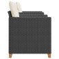 vidaXL 3-tlg. Bistro-Set mit Kissen Schwarz Poly Rattan Akazienholz vidaXL 3-tlg. Bistro-Set mit Kissen Schwarz Poly Rattan Akazienholz