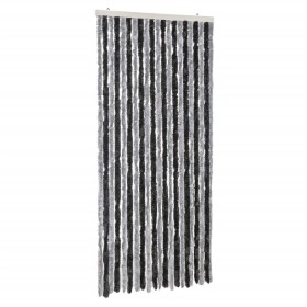 vidaXL Fliegenvorhang Grau und Schwarz 100x230 cm Chenille
