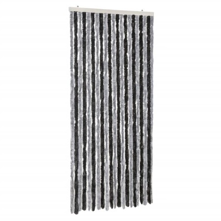 vidaXL Fliegenvorhang Grau und Schwarz 100x230 cm Chenille