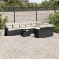 vidaXL 10-tlg. Garten-Sofagarnitur mit Kissen Schwarz Poly Rattan vidaXL 10-tlg. Garten-Sofagarnitur mit Kissen Schwarz Poly Rattan
