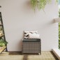 vidaXL Gartenhocker mit Kissen Grau 58x46x46 cm Poly Rattan vidaXL Gartenhocker mit Kissen Grau 58x46x46 cm Poly Rattan
