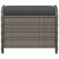 vidaXL Gartenhocker mit Kissen Grau 58x46x46 cm Poly Rattan vidaXL Gartenhocker mit Kissen Grau 58x46x46 cm Poly Rattan