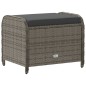 vidaXL Gartenhocker mit Kissen Grau 58x46x46 cm Poly Rattan vidaXL Gartenhocker mit Kissen Grau 58x46x46 cm Poly Rattan