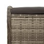 vidaXL Gartenhocker mit Kissen Grau 58x46x46 cm Poly Rattan vidaXL Gartenhocker mit Kissen Grau 58x46x46 cm Poly Rattan