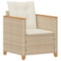 vidaXL Gartensessel mit Kissen Beige Poly Rattan vidaXL Gartensessel mit Kissen Beige Poly Rattan