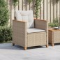vidaXL Gartensessel mit Kissen Beige Poly Rattan vidaXL Gartensessel mit Kissen Beige Poly Rattan