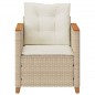 vidaXL Gartensessel mit Kissen Beige Poly Rattan vidaXL Gartensessel mit Kissen Beige Poly Rattan