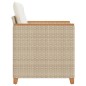 vidaXL Gartensessel mit Kissen Beige Poly Rattan vidaXL Gartensessel mit Kissen Beige Poly Rattan
