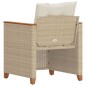 vidaXL Gartensessel mit Kissen Beige Poly Rattan vidaXL Gartensessel mit Kissen Beige Poly Rattan