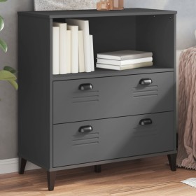vidaXL Bücherschrank VIKEN Anthrazit 80x40x90 cm Massivholz Kiefer