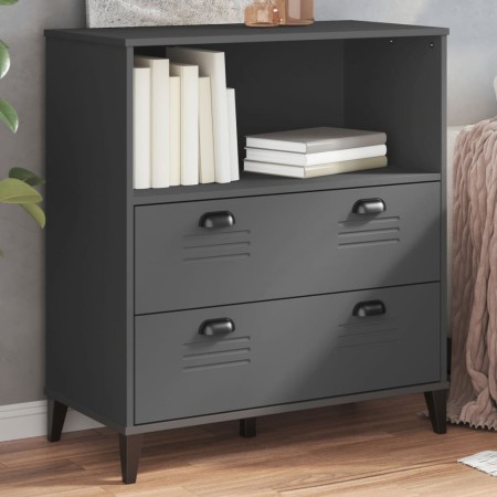 vidaXL Bücherschrank VIKEN Anthrazit 80x40x90 cm Massivholz Kiefer