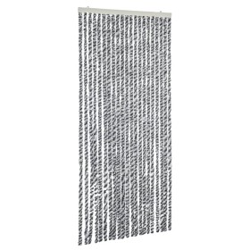 vidaXL Fliegenvorhang Grau, Schwarz und Weiß 56x200 cm Chenille