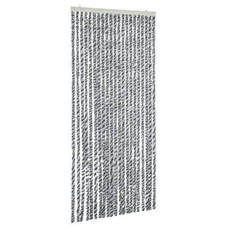 vidaXL Fliegenvorhang Grau, Schwarz und Weiß 100x230 cm Chenille