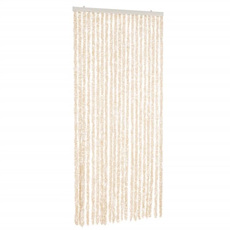 vidaXL Fliegenvorhang Beige und Weiß 100x220 cm Chenille