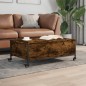 vidaXL Couchtisch mit Rollen Räuchereiche 91x55x34 cm Holzwerkstoff vidaXL Couchtisch mit Rollen Räuchereiche 91x55x34 cm Holzwerkstoff
