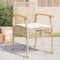 vidaXL Gartenstühle mit Kissen 4 Stk. Beige Poly Rattan Akazienholz vidaXL Gartenstühle mit Kissen 4 Stk. Beige Poly Rattan Akazienholz