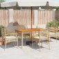 vidaXL Gartenstühle mit Kissen 4 Stk. Beige Poly Rattan Akazienholz vidaXL Gartenstühle mit Kissen 4 Stk. Beige Poly Rattan Akazienholz