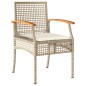 vidaXL Gartenstühle mit Kissen 4 Stk. Beige Poly Rattan Akazienholz vidaXL Gartenstühle mit Kissen 4 Stk. Beige Poly Rattan Akazienholz