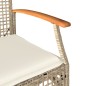 vidaXL Gartenstühle mit Kissen 4 Stk. Beige Poly Rattan Akazienholz vidaXL Gartenstühle mit Kissen 4 Stk. Beige Poly Rattan Akazienholz