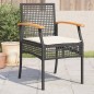 vidaXL Gartenstühle mit Kissen 4 Stk. Schwarz Poly Rattan Akazienholz vidaXL Gartenstühle mit Kissen 4 Stk. Schwarz Poly Rattan Akazienholz