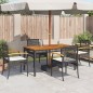 vidaXL Gartenstühle mit Kissen 4 Stk. Schwarz Poly Rattan Akazienholz vidaXL Gartenstühle mit Kissen 4 Stk. Schwarz Poly Rattan Akazienholz