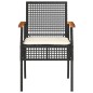 vidaXL Gartenstühle mit Kissen 4 Stk. Schwarz Poly Rattan Akazienholz vidaXL Gartenstühle mit Kissen 4 Stk. Schwarz Poly Rattan Akazienholz
