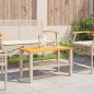 vidaXL Gartentisch Beige 70x38x42 cm Poly Rattan Akazienholz vidaXL Gartentisch Beige 70x38x42 cm Poly Rattan Akazienholz