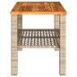 vidaXL Gartentisch Beige 70x38x42 cm Poly Rattan Akazienholz vidaXL Gartentisch Beige 70x38x42 cm Poly Rattan Akazienholz