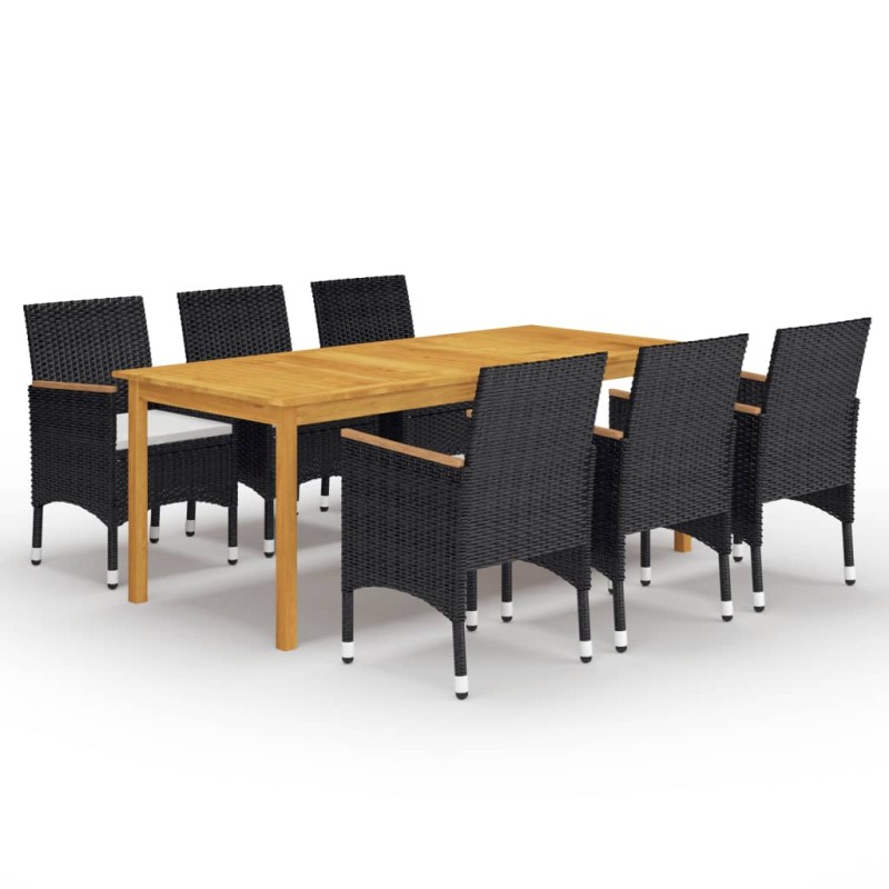 vidaXL 7-tlg. Garten-Essgruppe Schwarz vidaXL 7-tlg. Garten-Essgruppe Schwarz